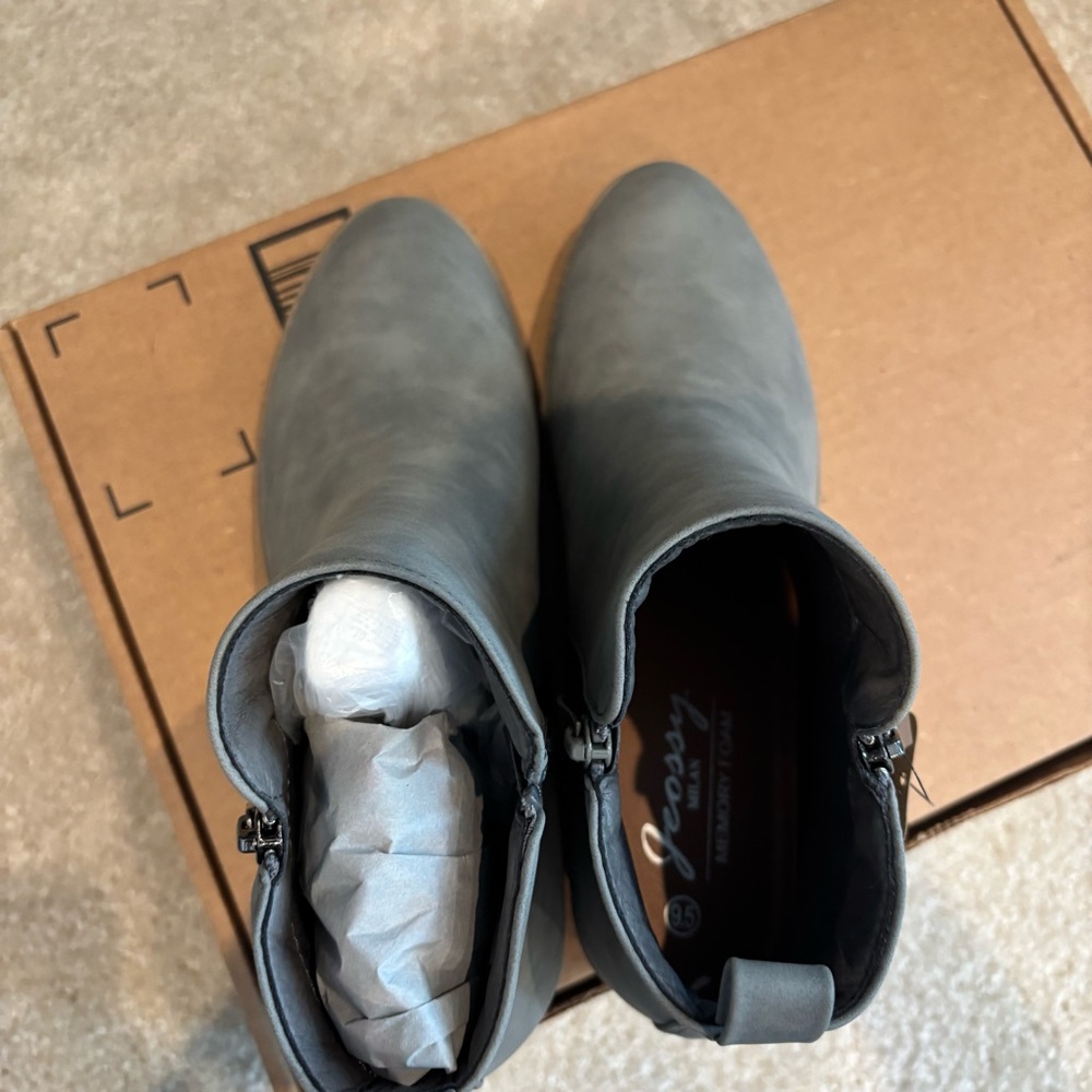 Women’s Jeossy Gray Ankle Boots Side Zipper - Picture 7 of 7
